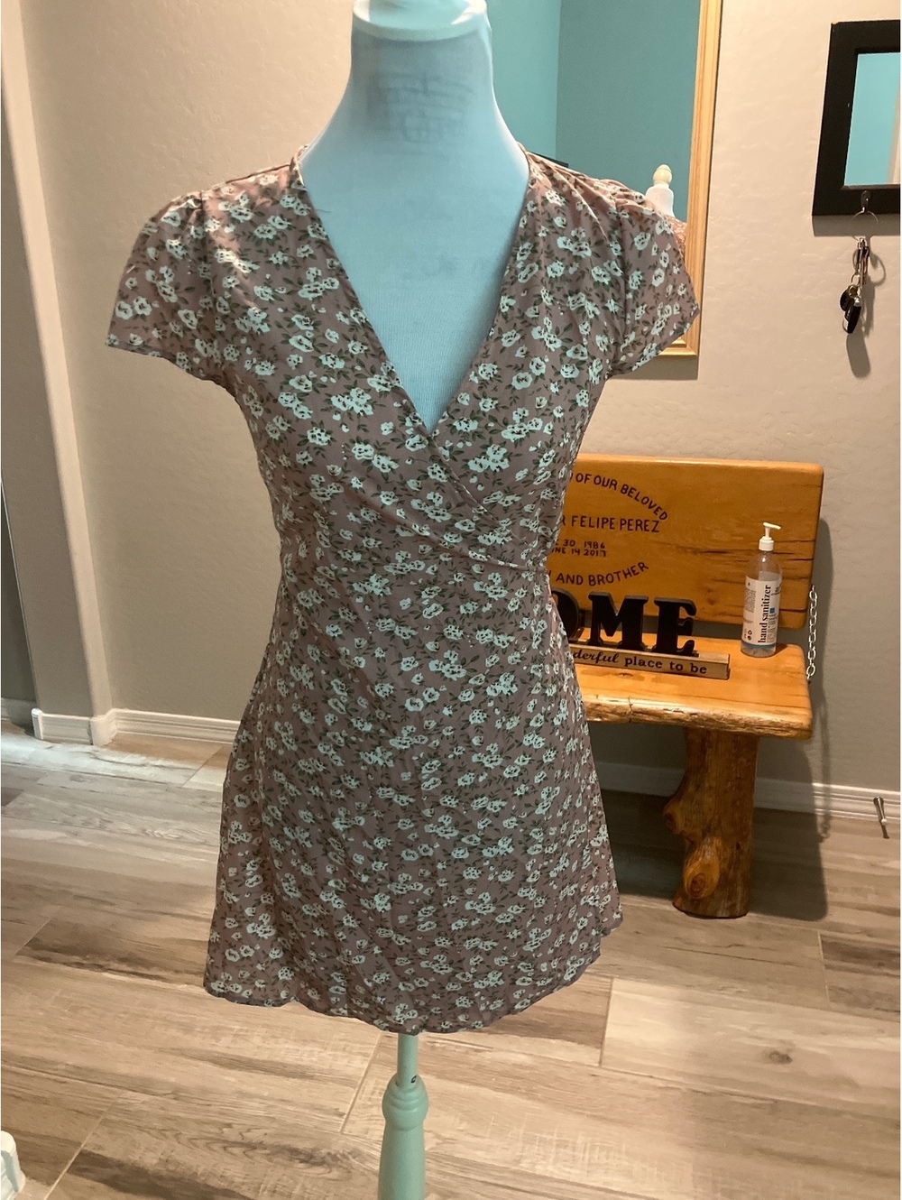 NIB SHEIN Floral Print Wrap Dress in Pink - Size XS